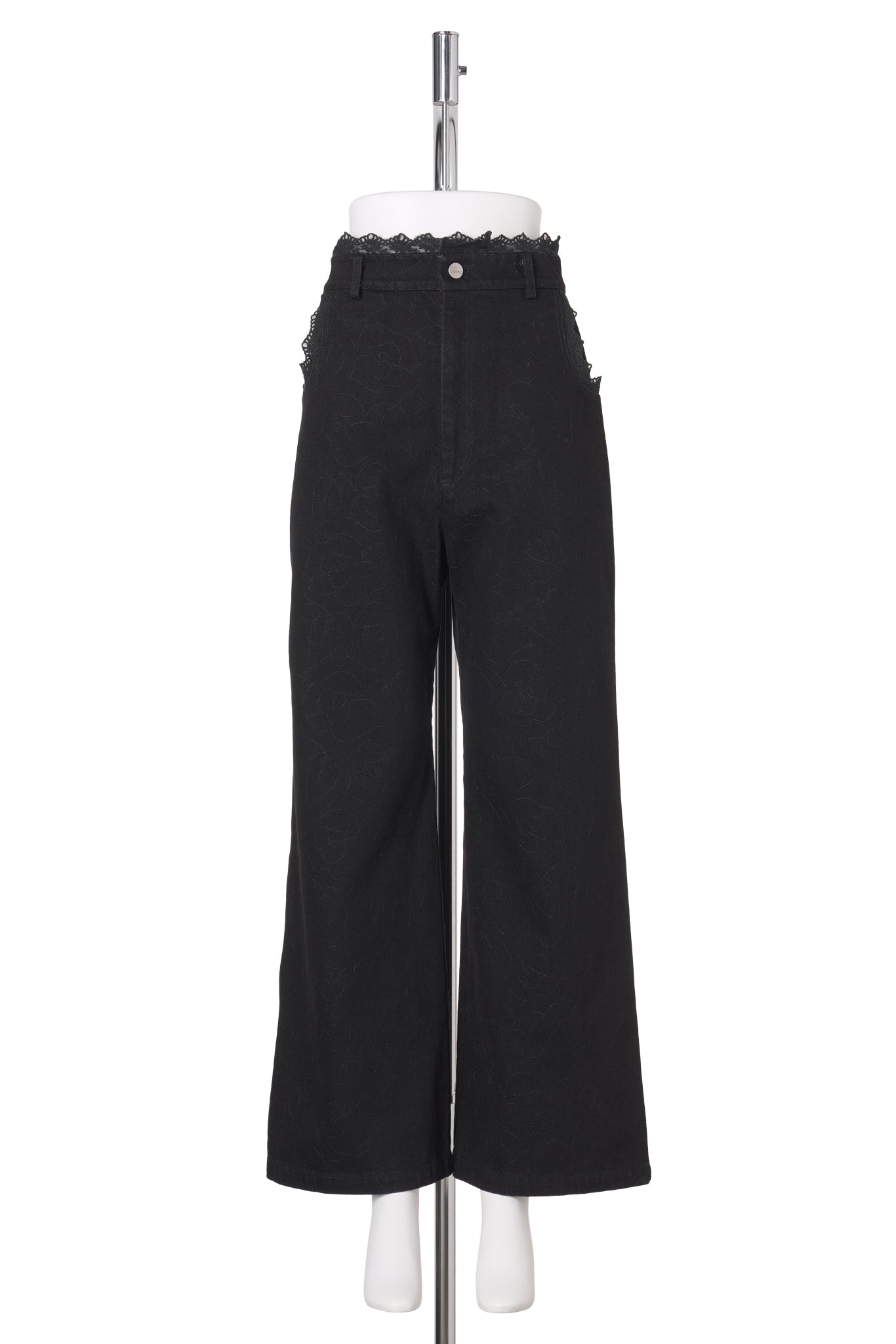 MATELASSE DENIM TROUSERS / BLACK