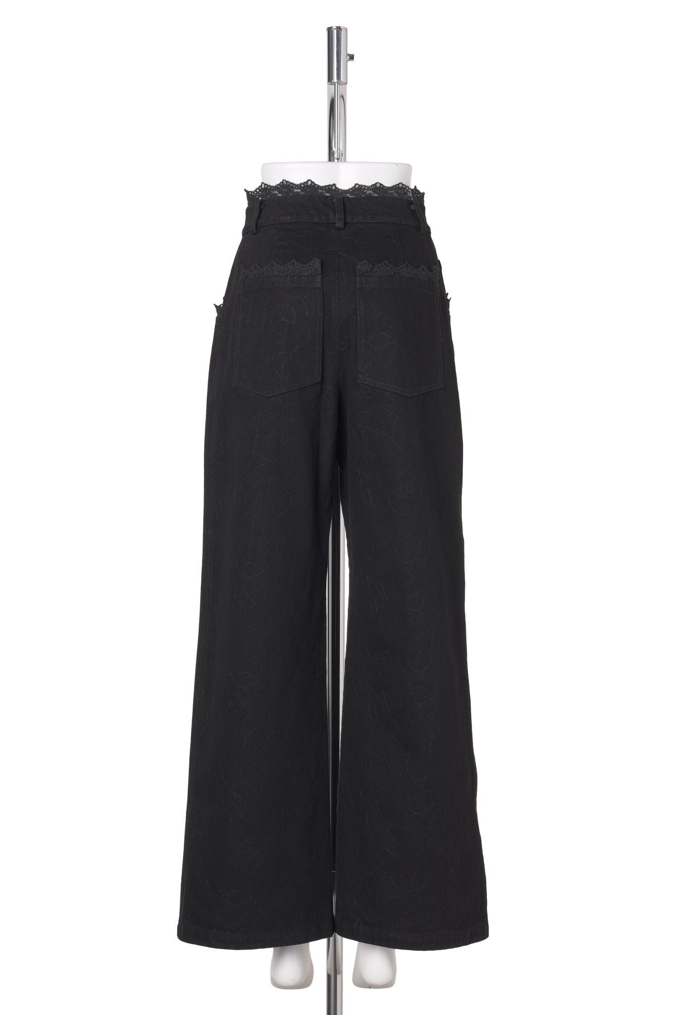 MATELASSE DENIM TROUSERS / BLACK