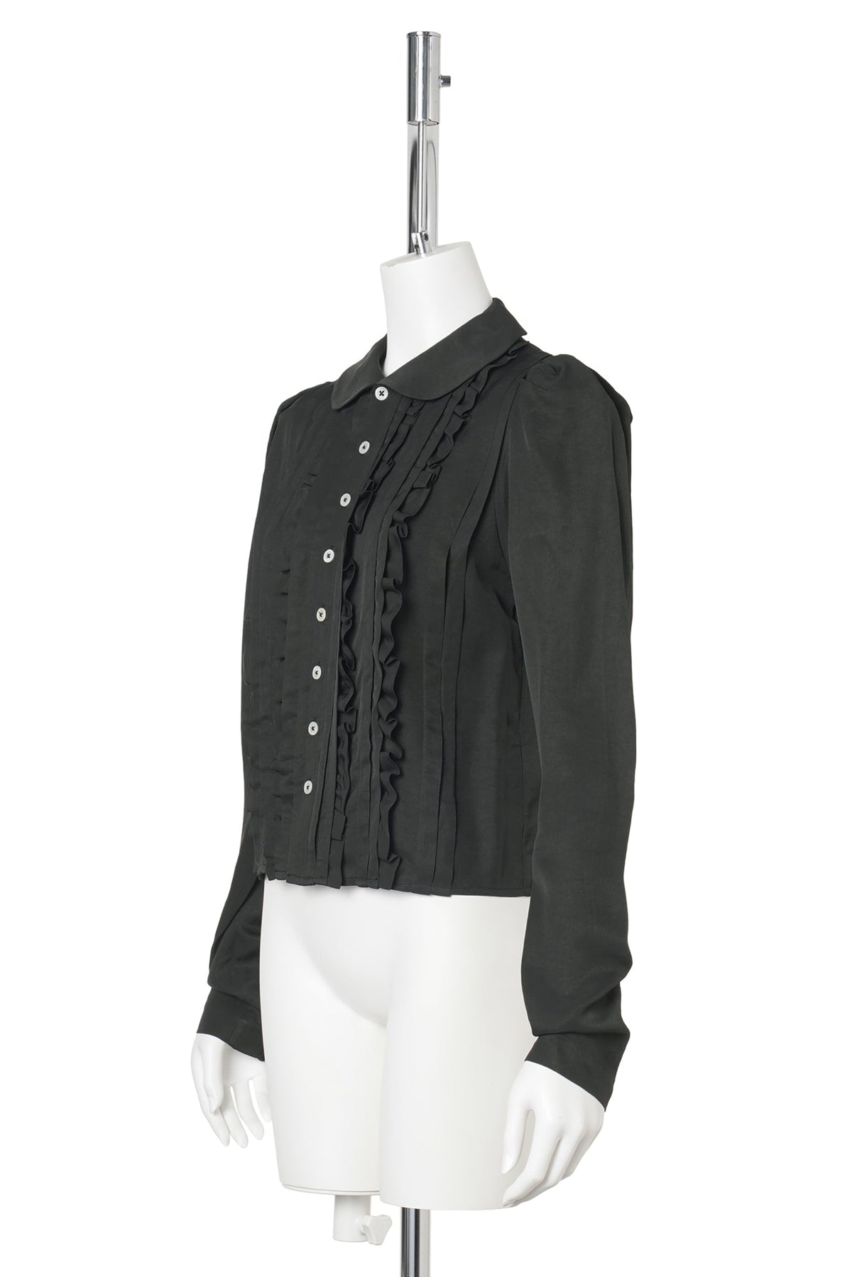 PLIS VOLANT BLOUSE / BLACK