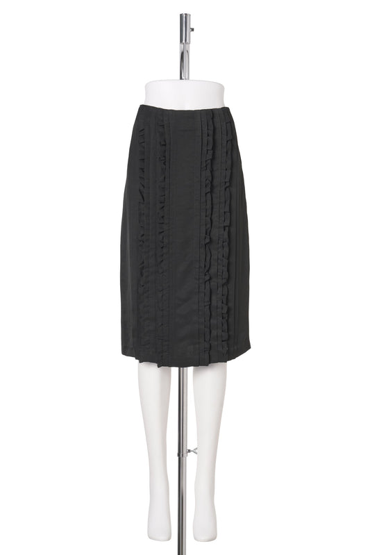 PLIS VOLANT SKIRT / BLACK
