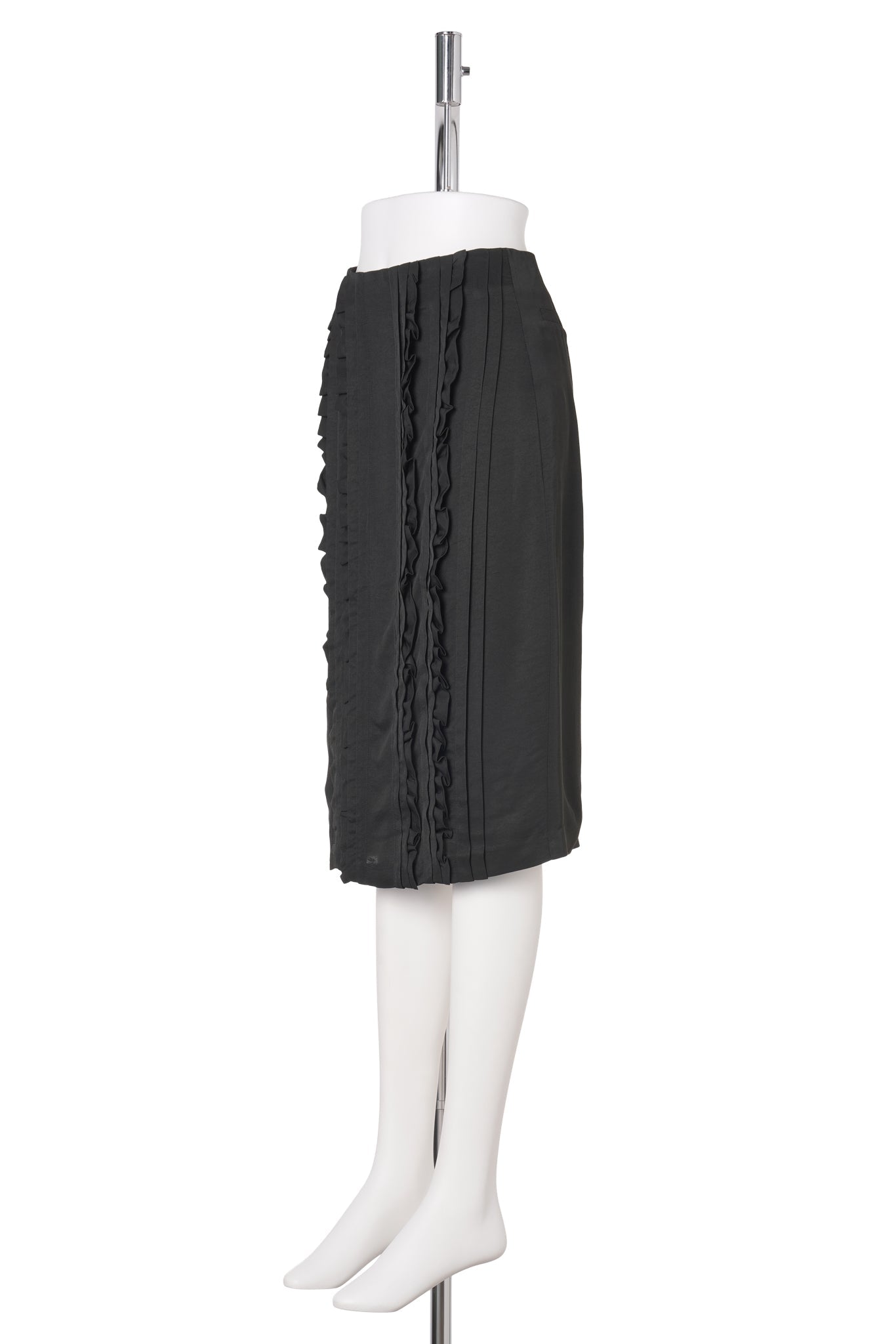 PLIS VOLANT SKIRT / BLACK