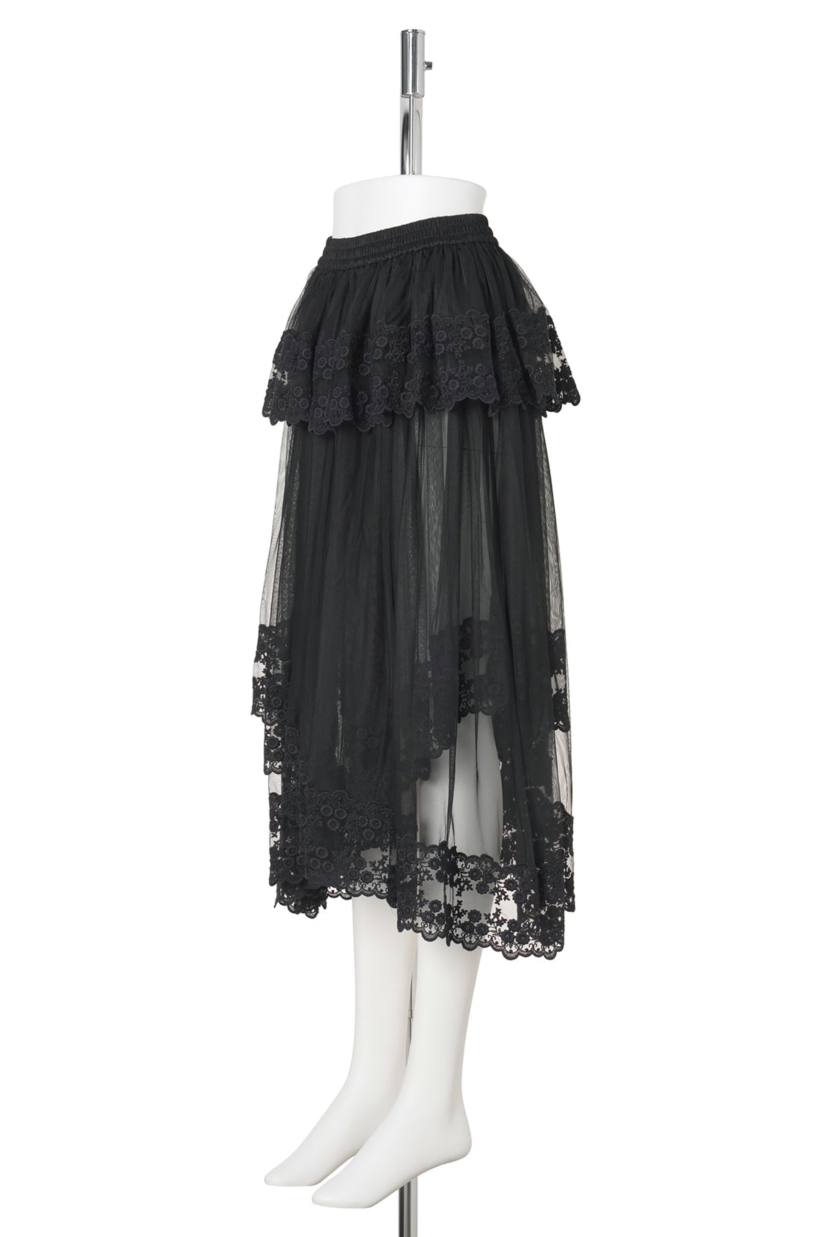 DENTELLE TAPE TULLE SKIRT / BLACK