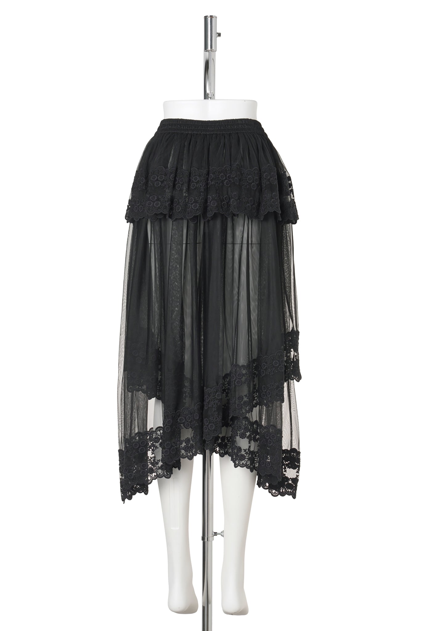 DENTELLE TAPE TULLE SKIRT / BLACK