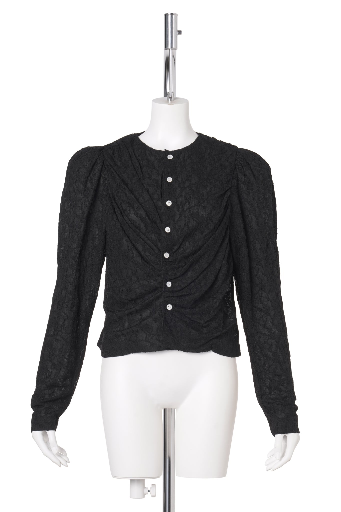 JACQUARD DRAPÉ CARDIGAN / BLACK