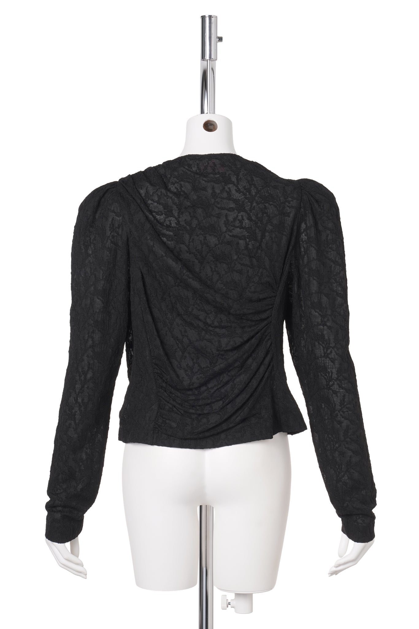 JACQUARD DRAPÉ CARDIGAN / BLACK
