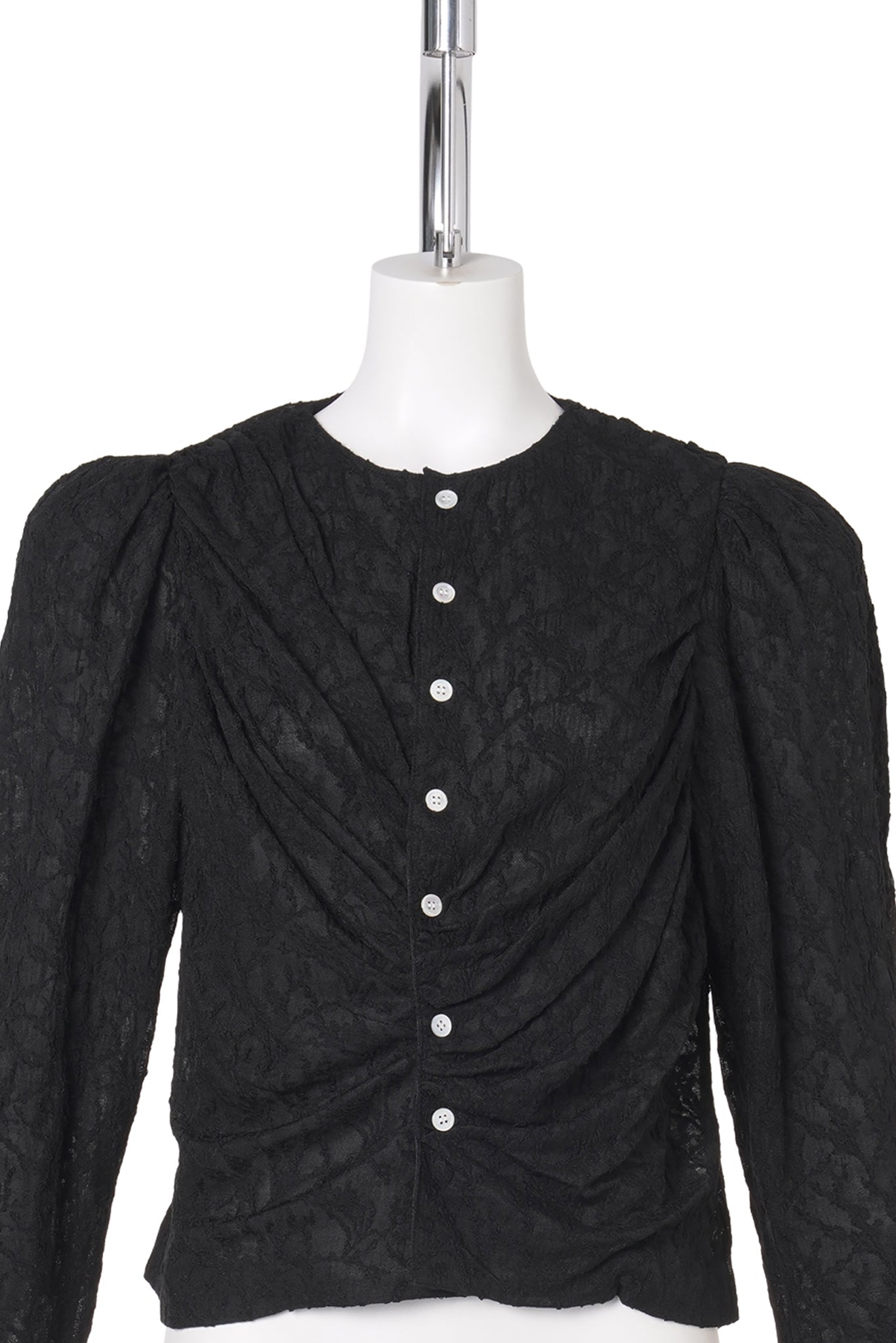JACQUARD DRAPÉ CARDIGAN / BLACK