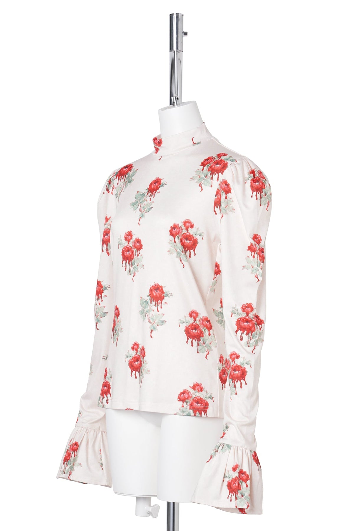 PRINTED PUFF TOP / ROSE