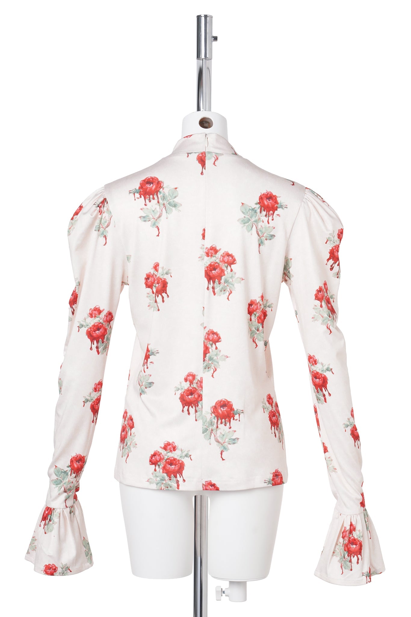 PRINTED PUFF TOP / ROSE