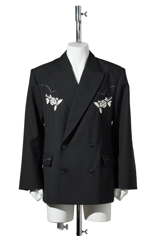 EMBROIDERED WESTERN BLAZER / BLACK
