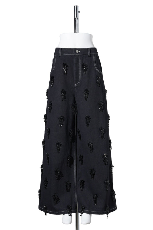 BIJOUX DENIM PANTS / BLACK