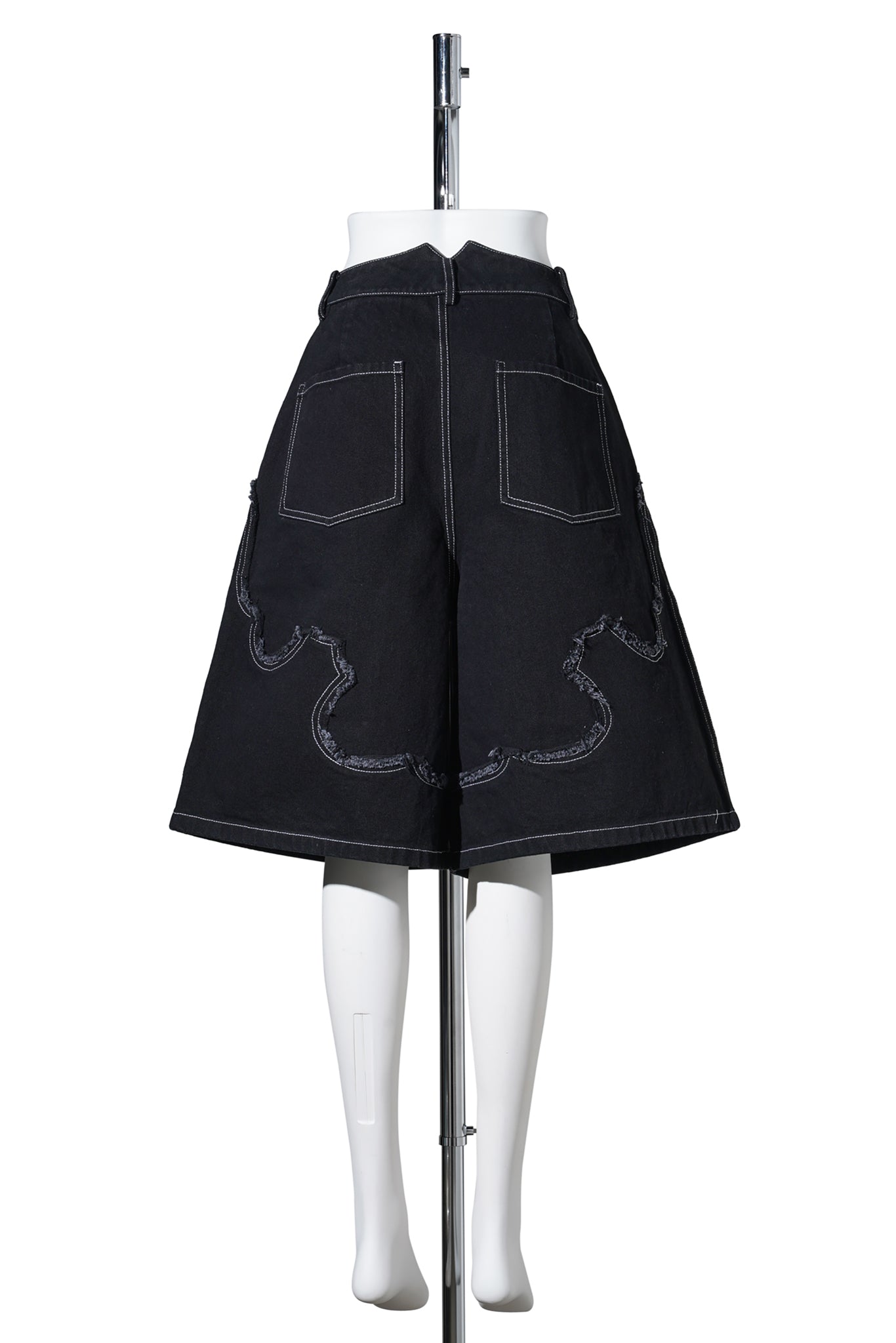 DENIM WESTERN SHORTS / BLACK