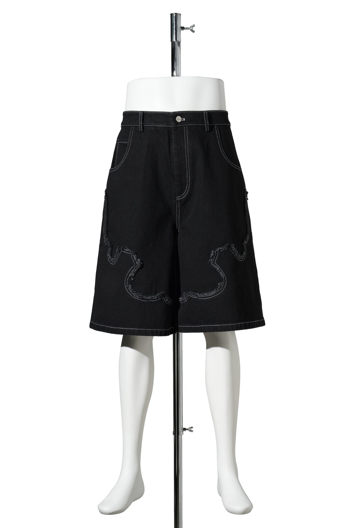 DENIM WESTERN SHORTS / BLACK