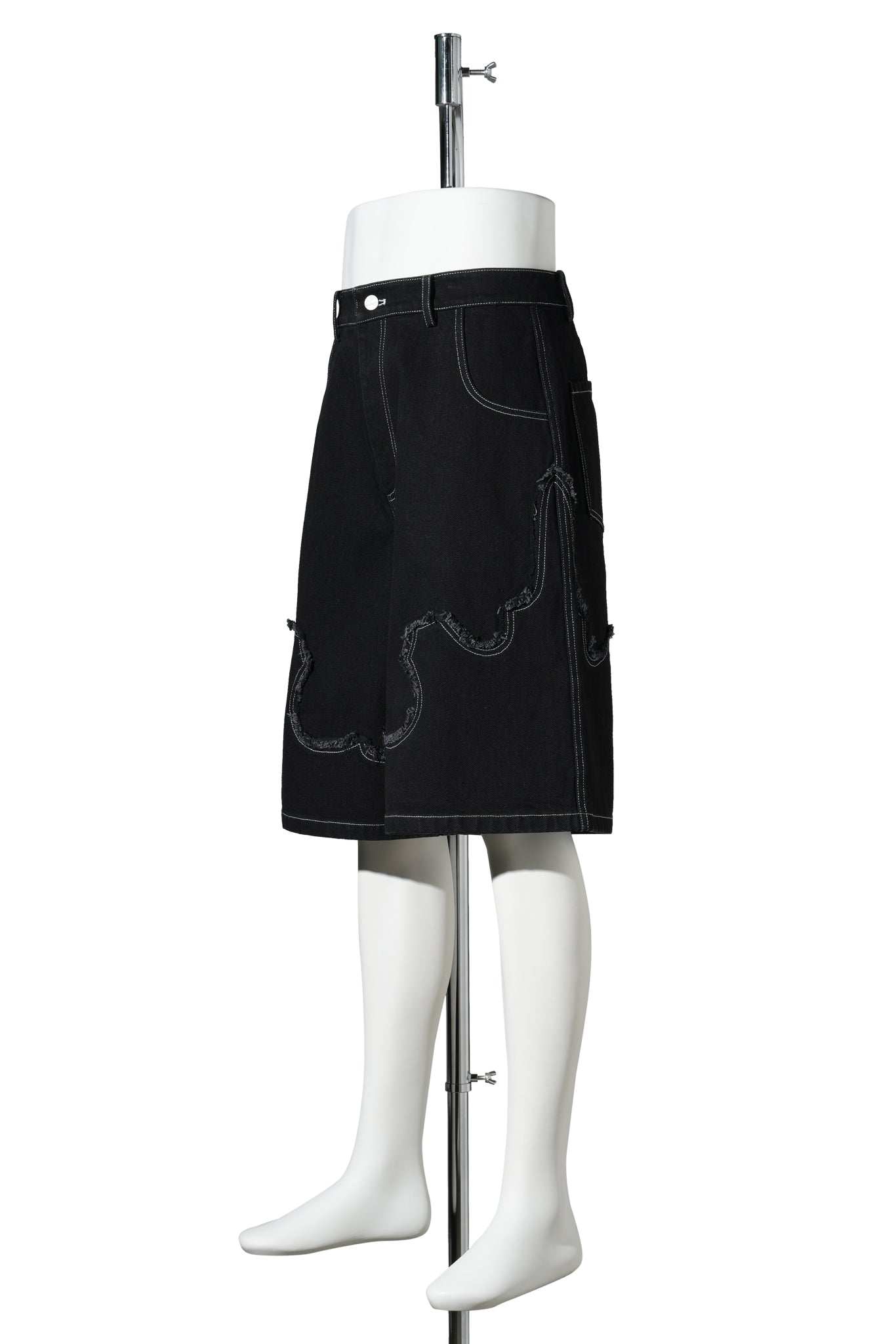 DENIM WESTERN SHORTS / BLACK