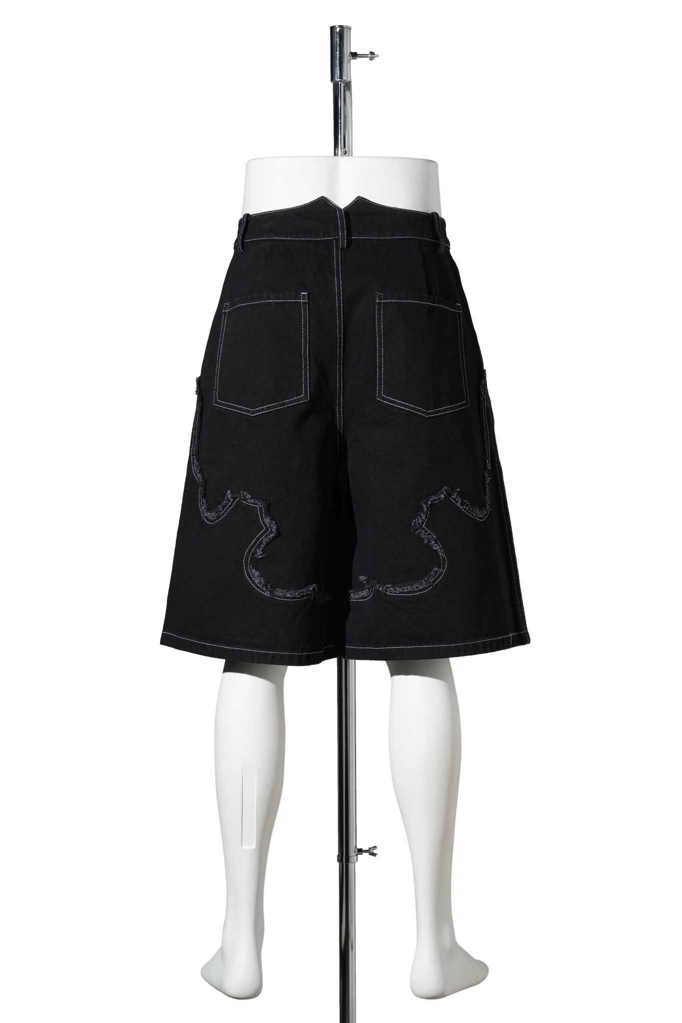DENIM WESTERN SHORTS / BLACK