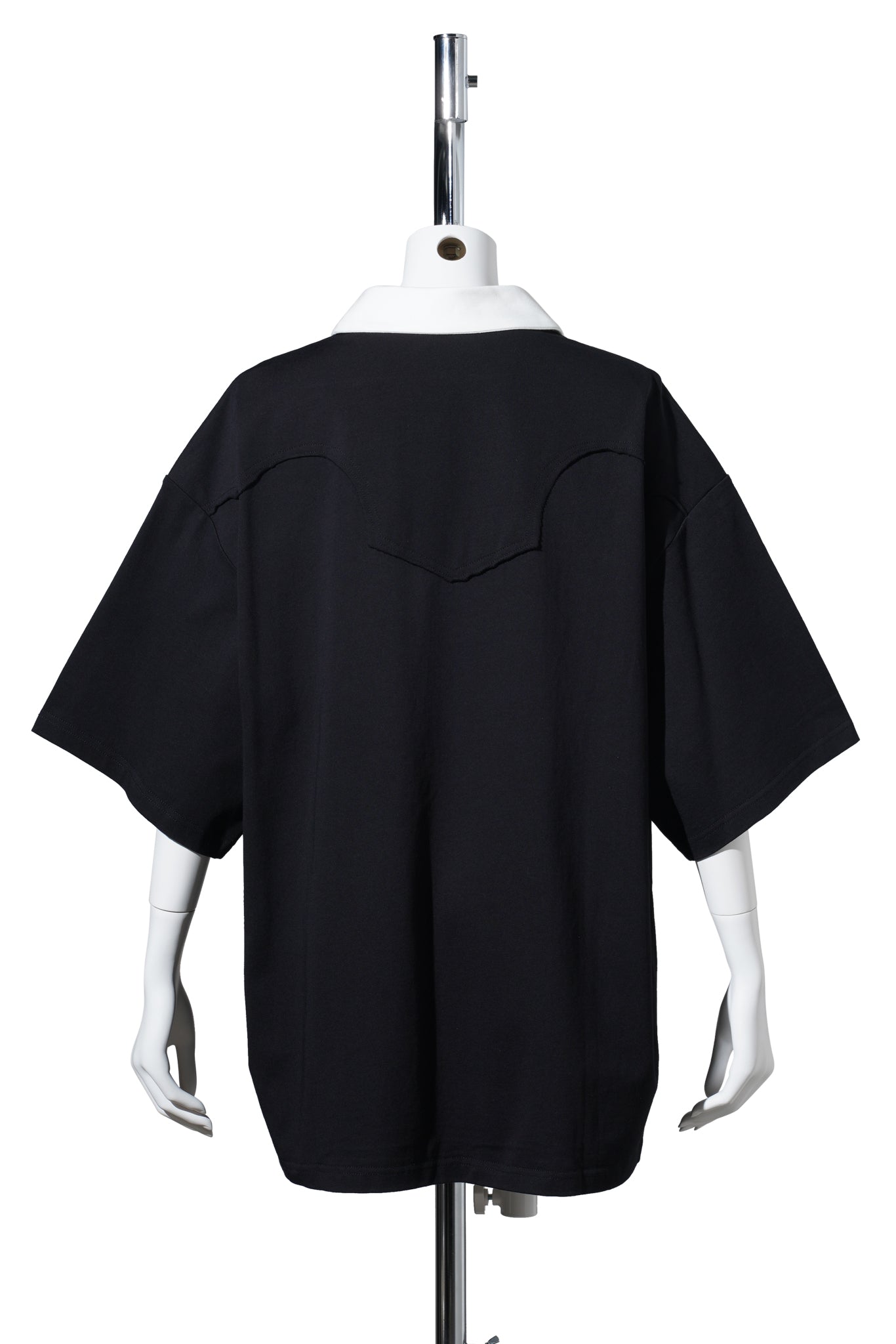 HAND EMBROIDERED S/S RUGBY SHIRT / BLACK
