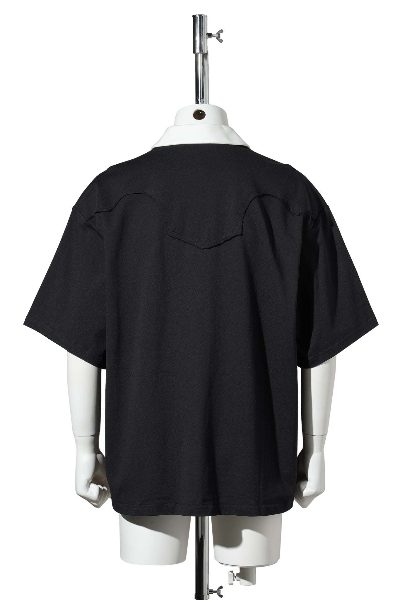 HAND EMBROIDERED S/S RUGBY SHIRT / BLACK