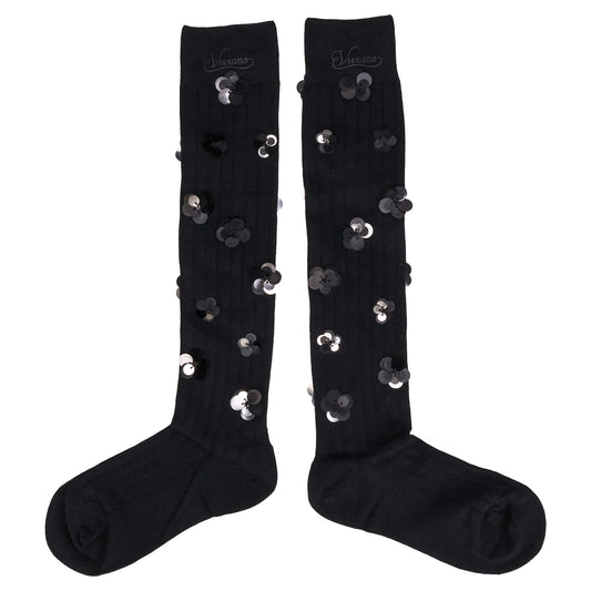 LA FLEUR SEQUINS SOCKS / BLACK