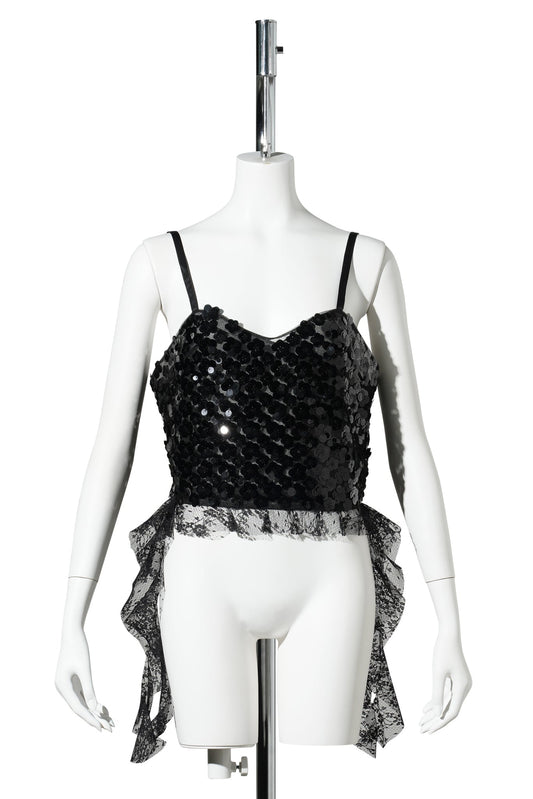 LA FLEUR SEQUINS CAMISOLE / BLACK