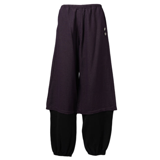 SHORTS SWEATPANTS (LINEN) / VIOLET/BLACK