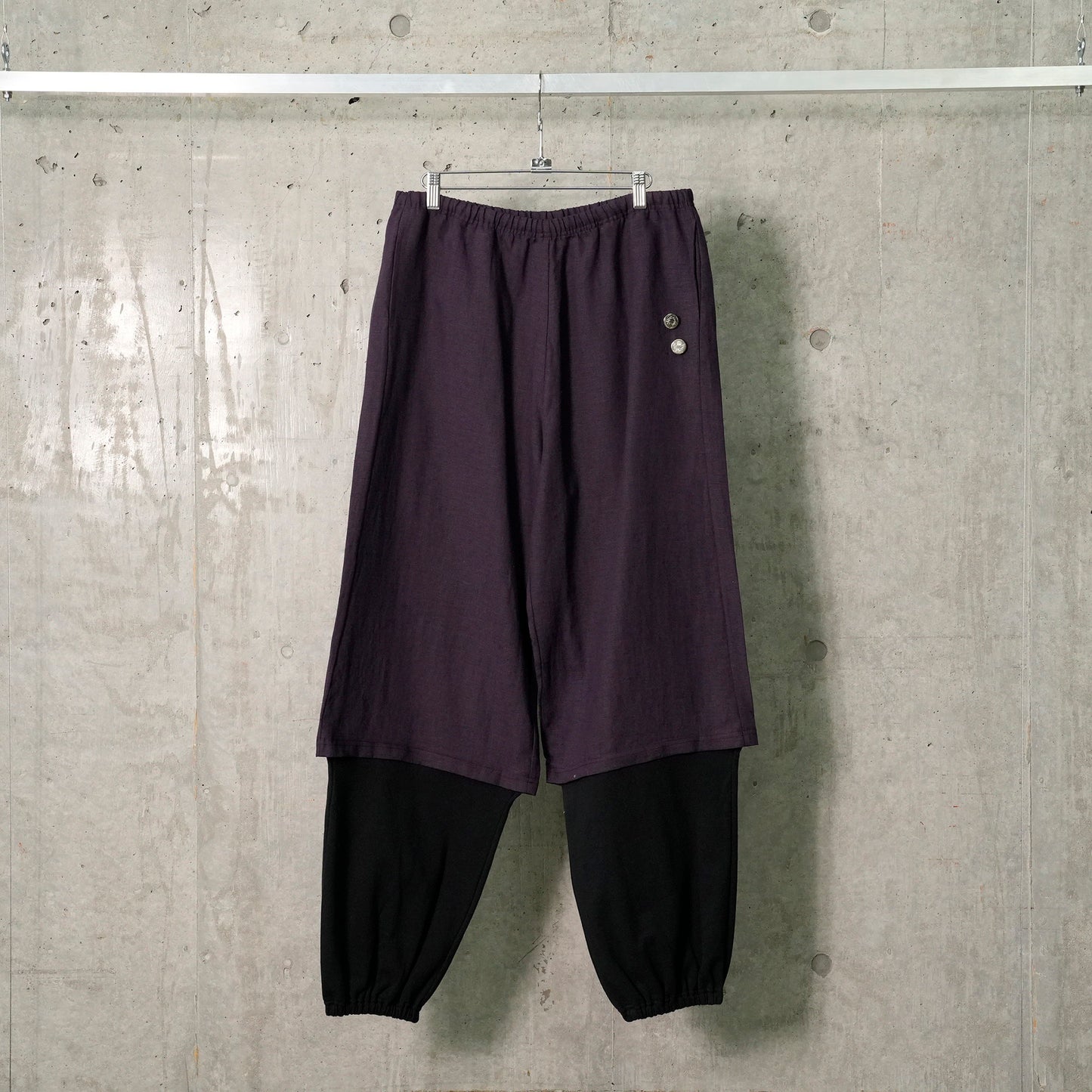 SHORTS SWEATPANTS (LINEN) / VIOLET/BLACK