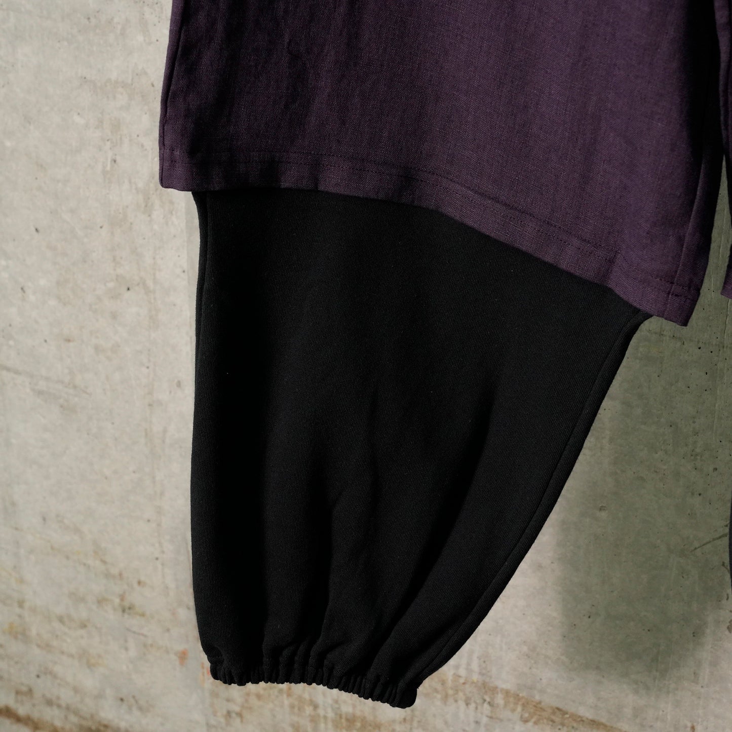 SHORTS SWEATPANTS (LINEN) / VIOLET/BLACK