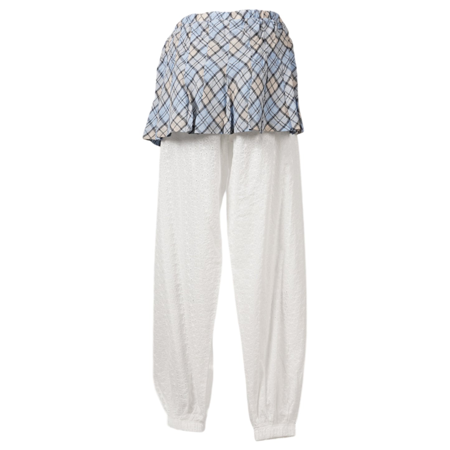 SKIRT SWEATPANTS / BLUE/WHITE