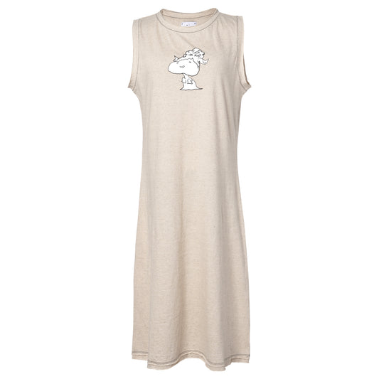 CRUMPLE LONG DRESS / NATURAL