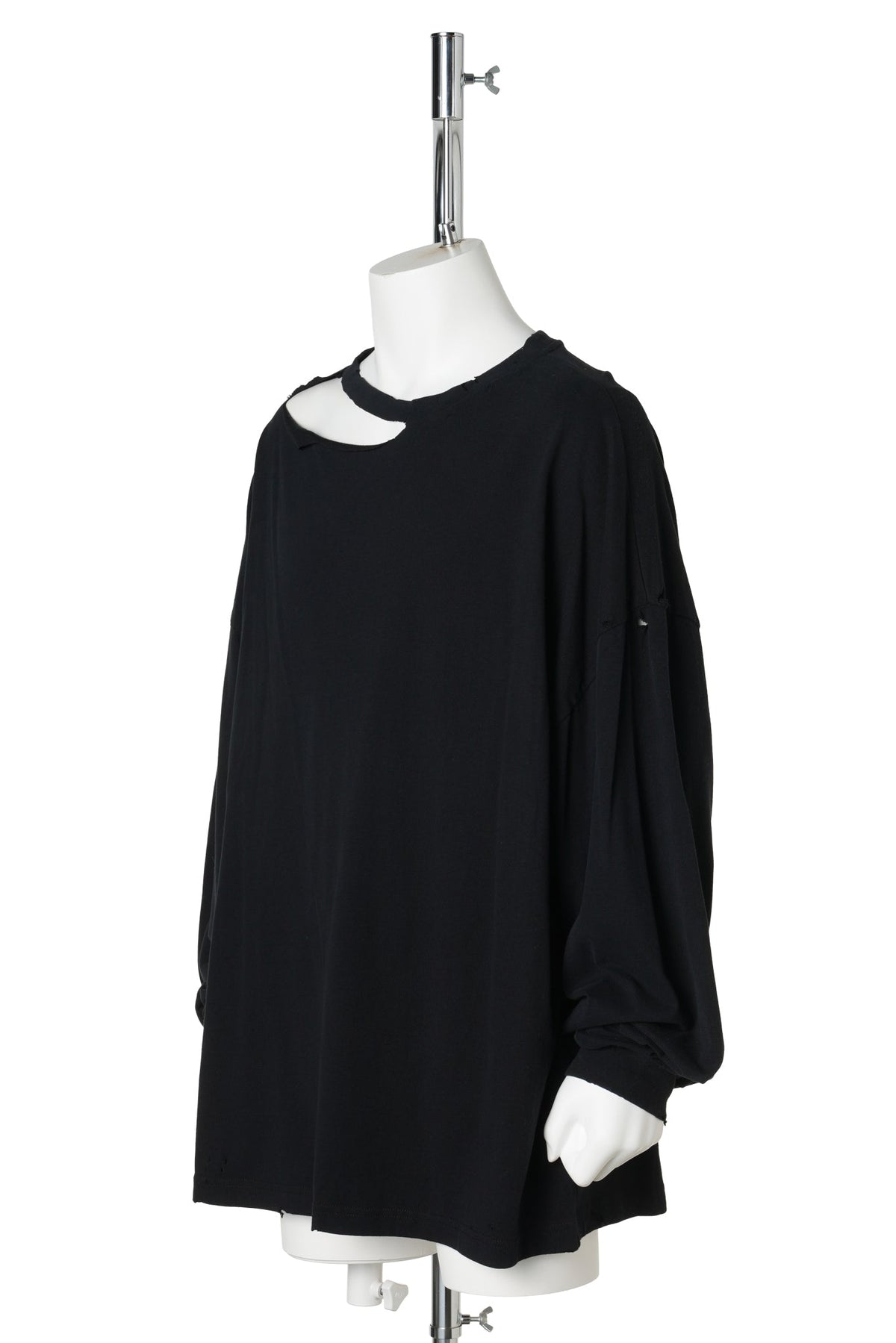 DISTRESSED SOFT LONG SLEEVE / BLACK