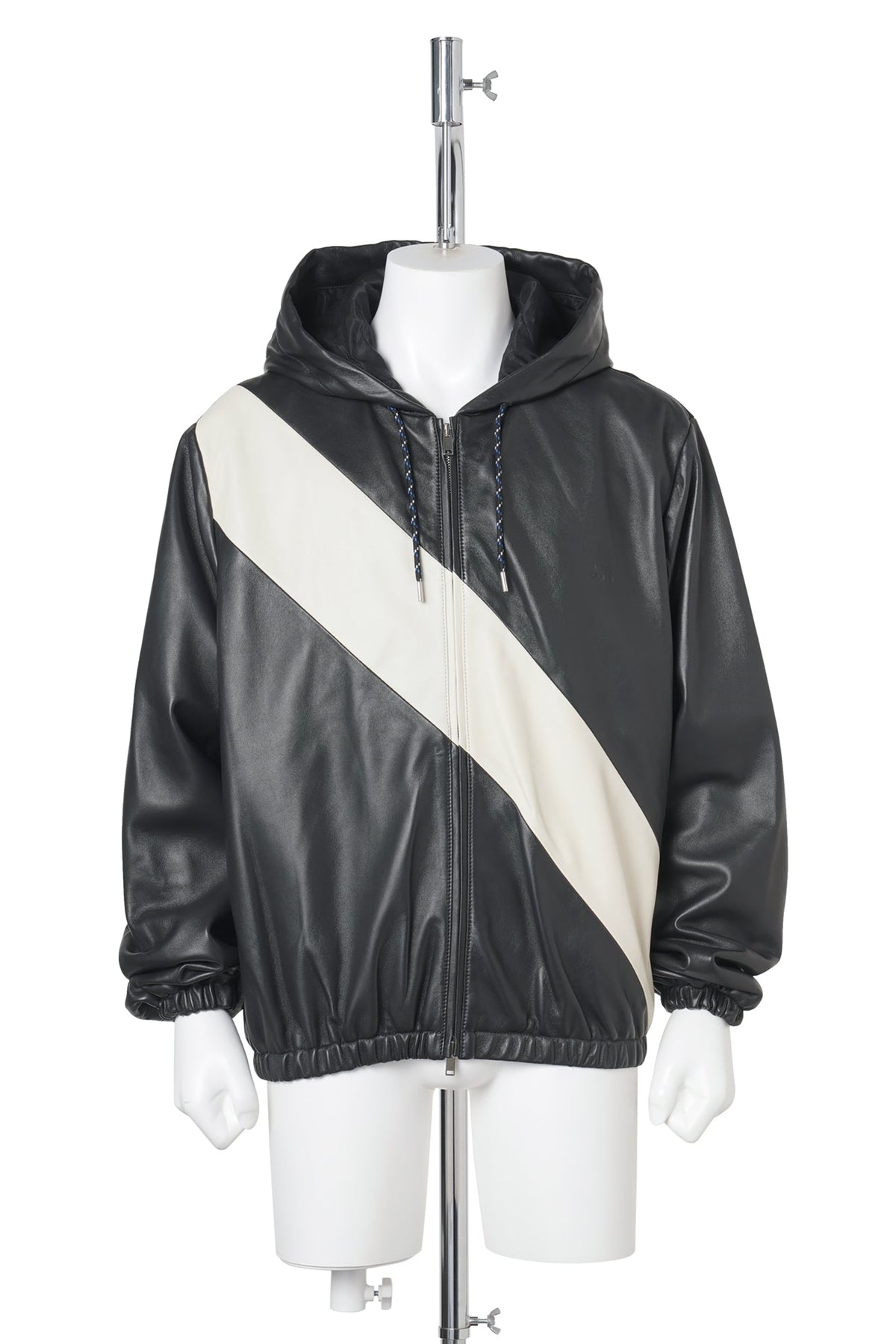 VISTA LEATHER ANORAK / BLACK/IVORY