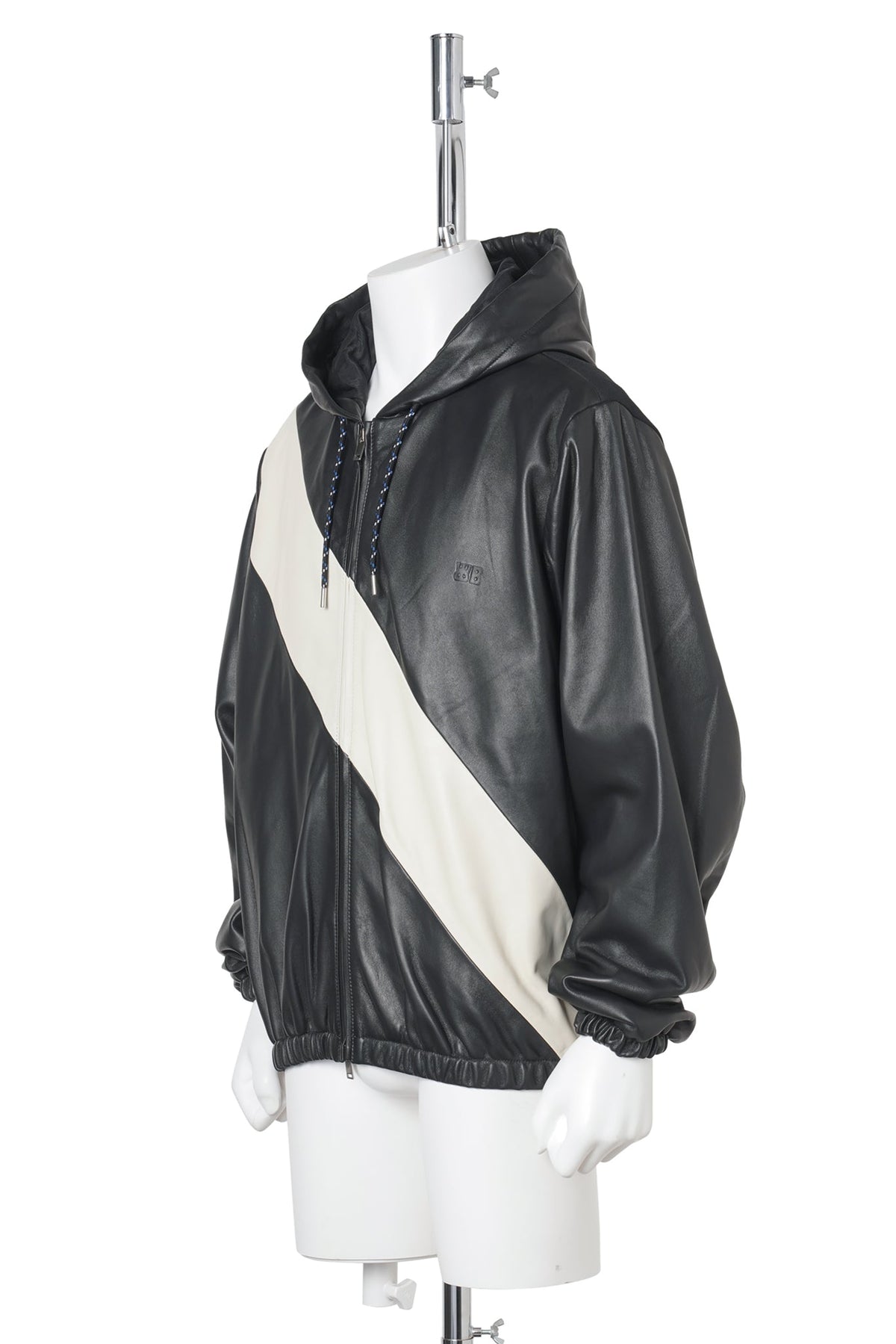 VISTA LEATHER ANORAK / BLACK/IVORY