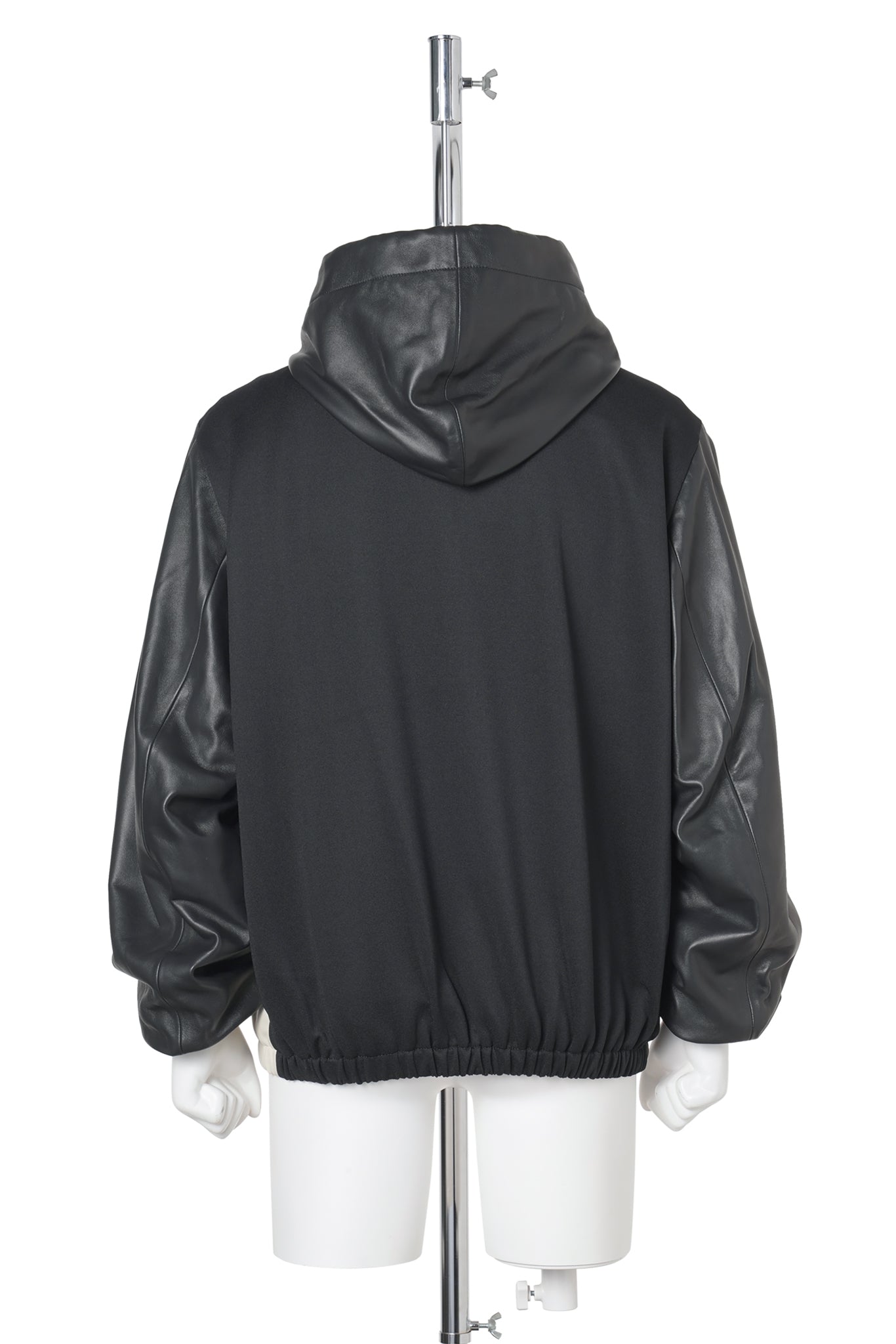 VISTA LEATHER ANORAK / BLACK/IVORY
