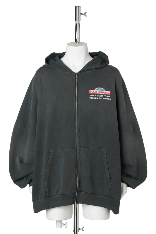 PLAZA CHAVARRIA ZIP HOOLIGAN HOODIE / PIRATE BLACK
