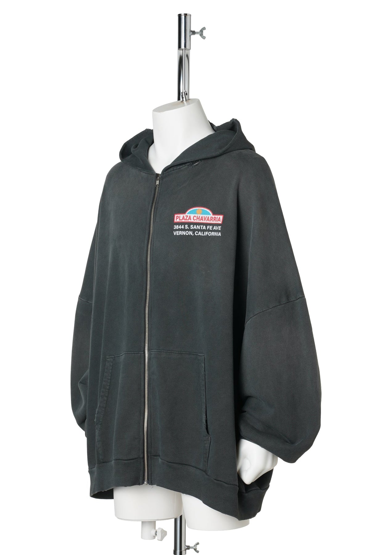 PLAZA CHAVARRIA ZIP HOOLIGAN HOODIE / PIRATE BLACK