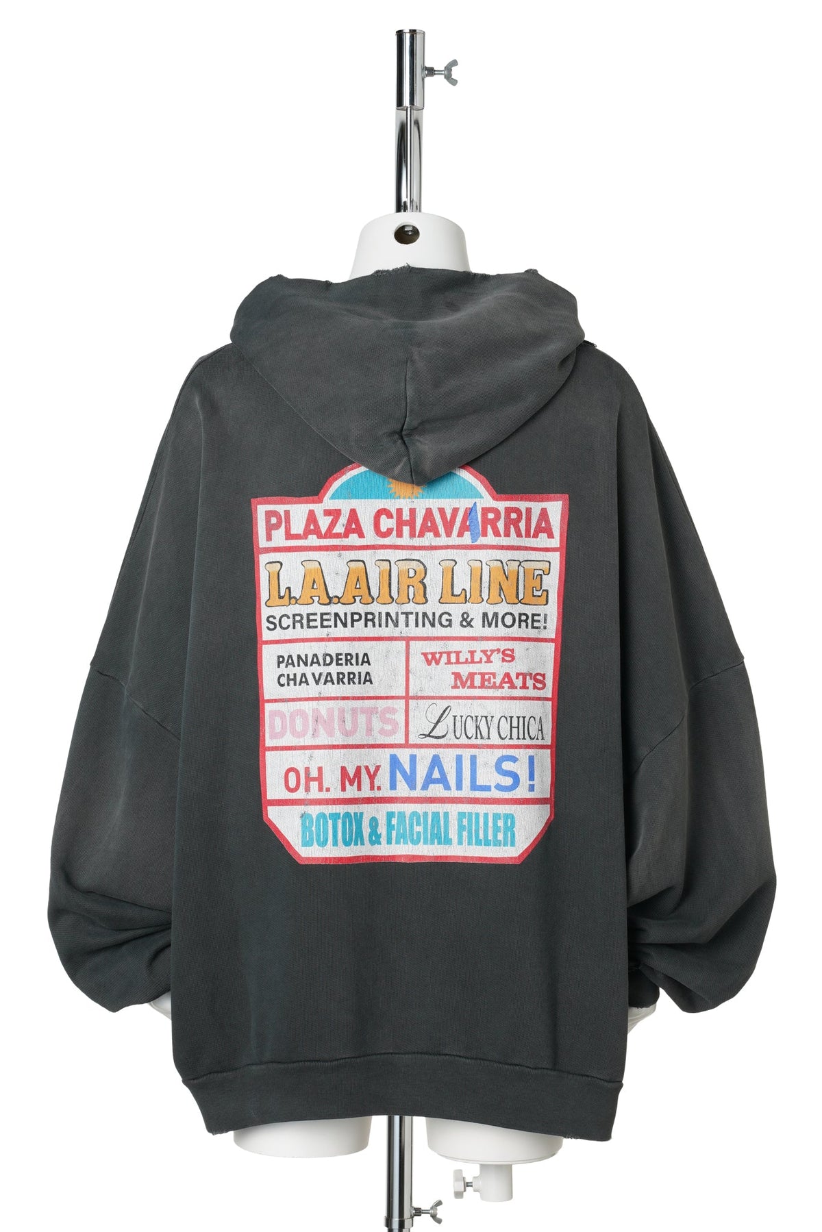 PLAZA CHAVARRIA ZIP HOOLIGAN HOODIE / PIRATE BLACK
