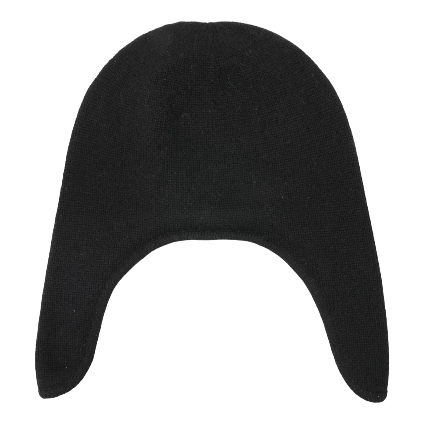 CASHMERE KNIT AVIATOR BEANIE / BLACK