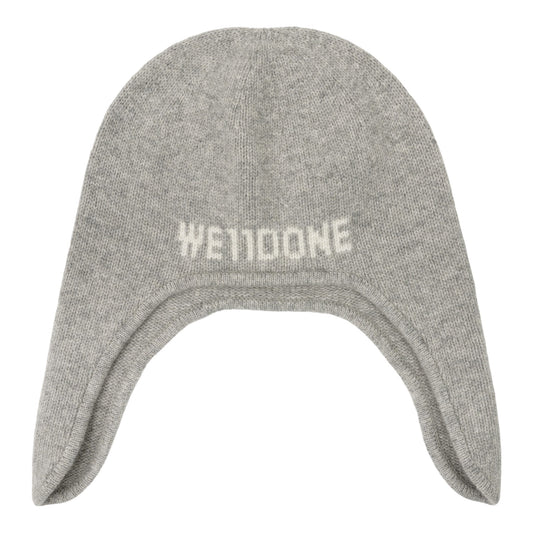 CASHMERE KNIT AVIATOR BEANIE / GREY