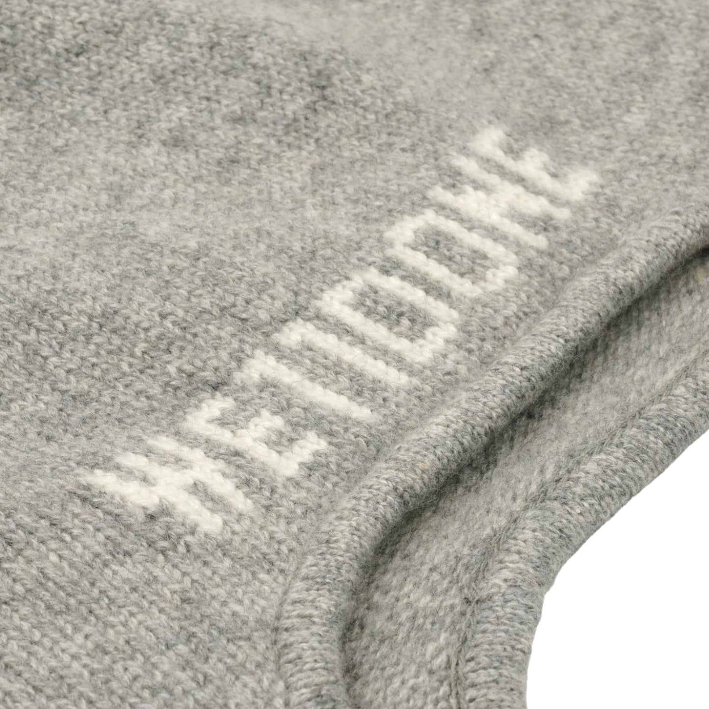 CASHMERE KNIT AVIATOR BEANIE / GREY