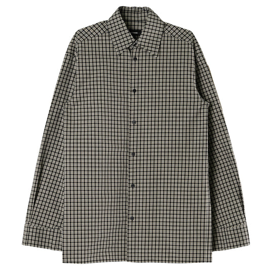 CUFFED CHECK SHIRT / BLACK