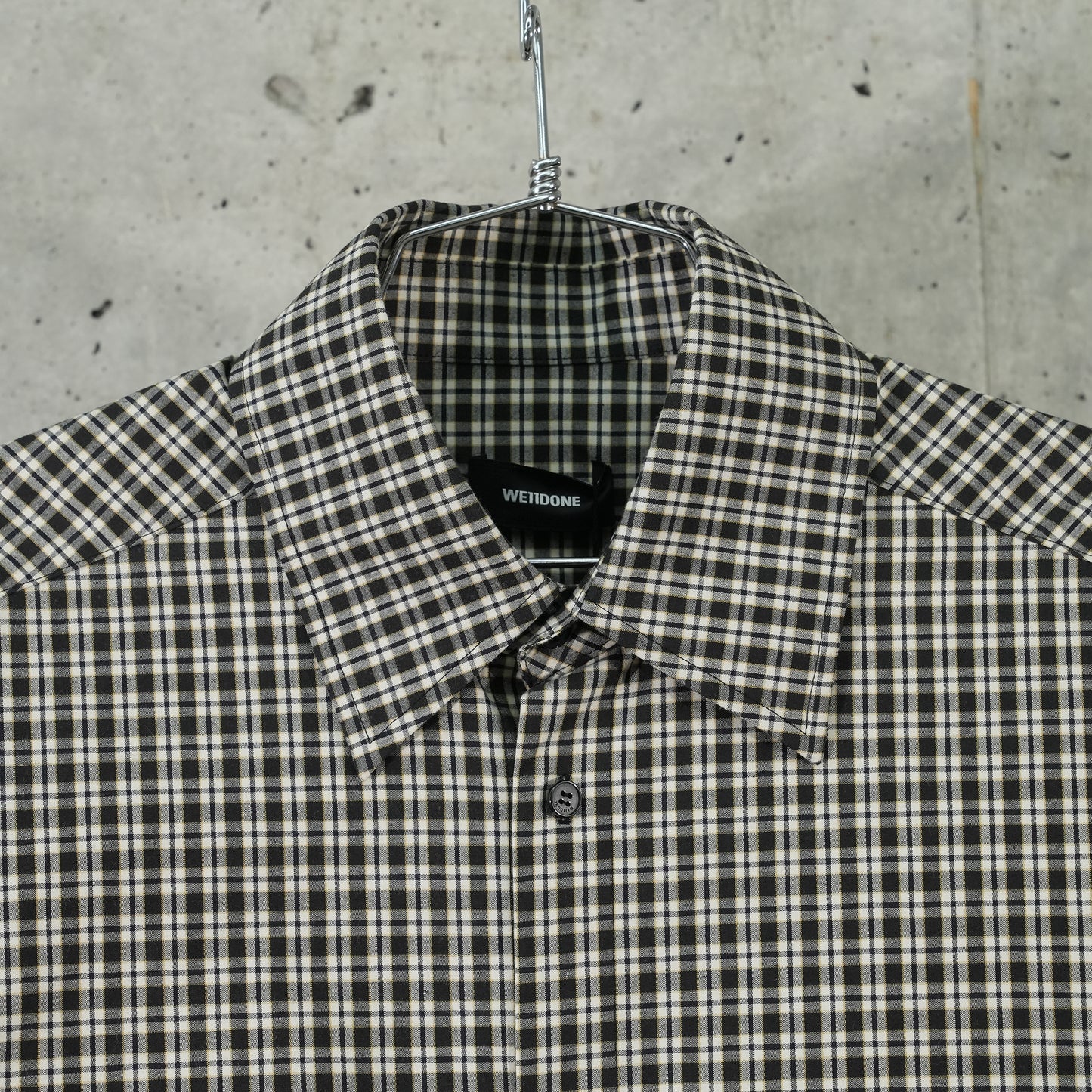 CUFFED CHECK SHIRT / BLACK