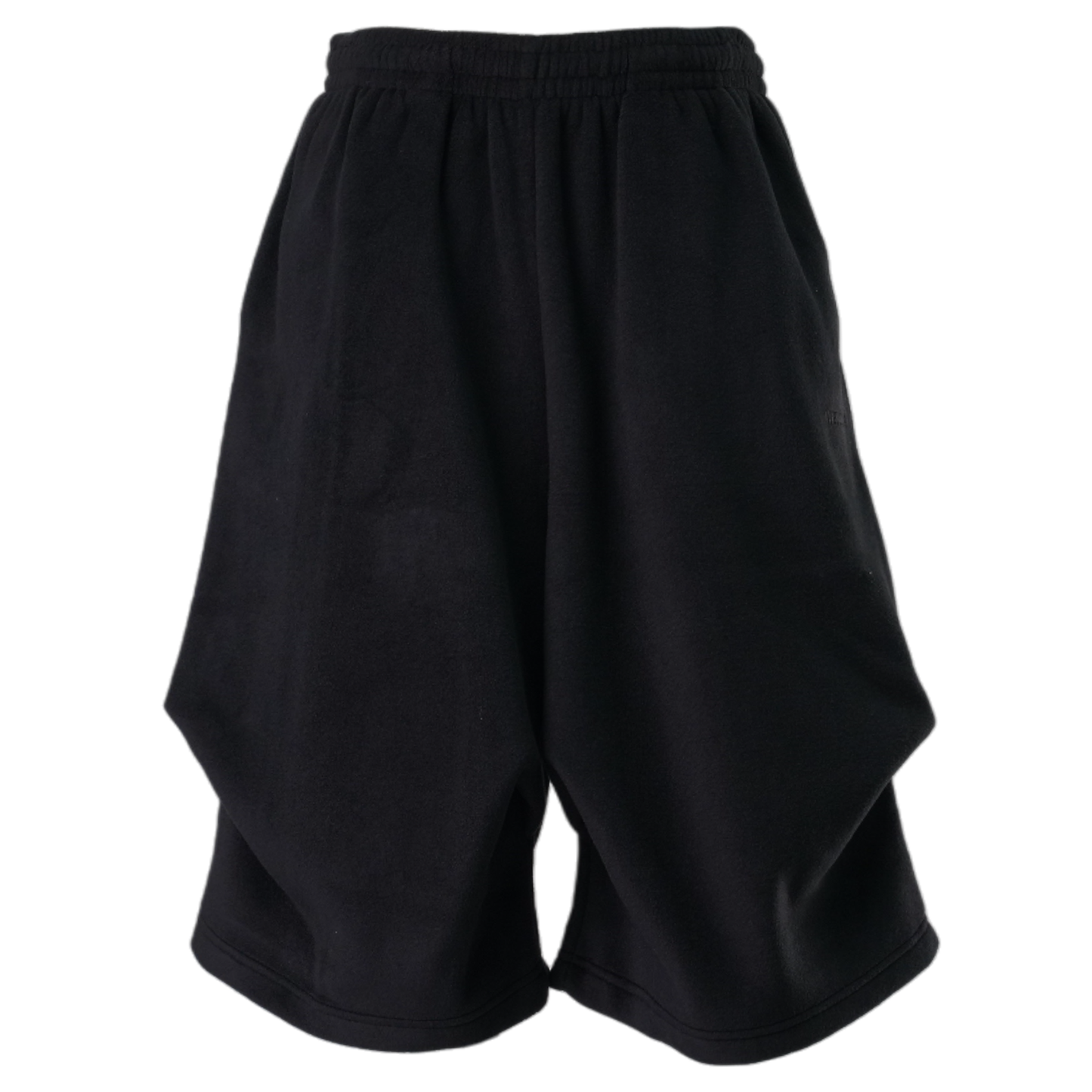 TUCK-DETAIL BANDING SHORT PANTS / BLACK