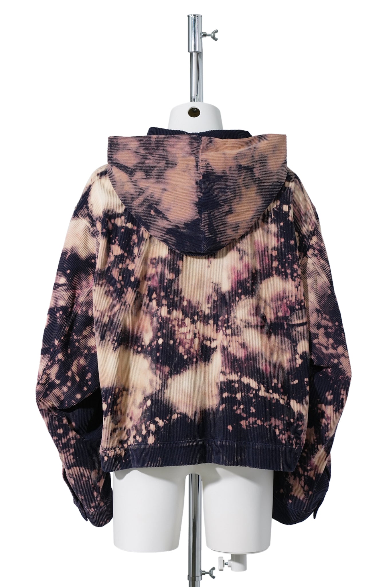 NAVY IRREGULAR WASHED HOODIE ZIP-UP / NAVY