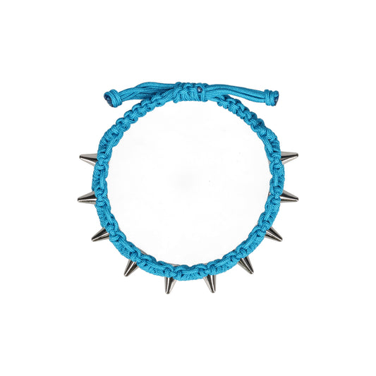 BLUE HANDMADE STUDDED NOEUD BRACELET / BLUE