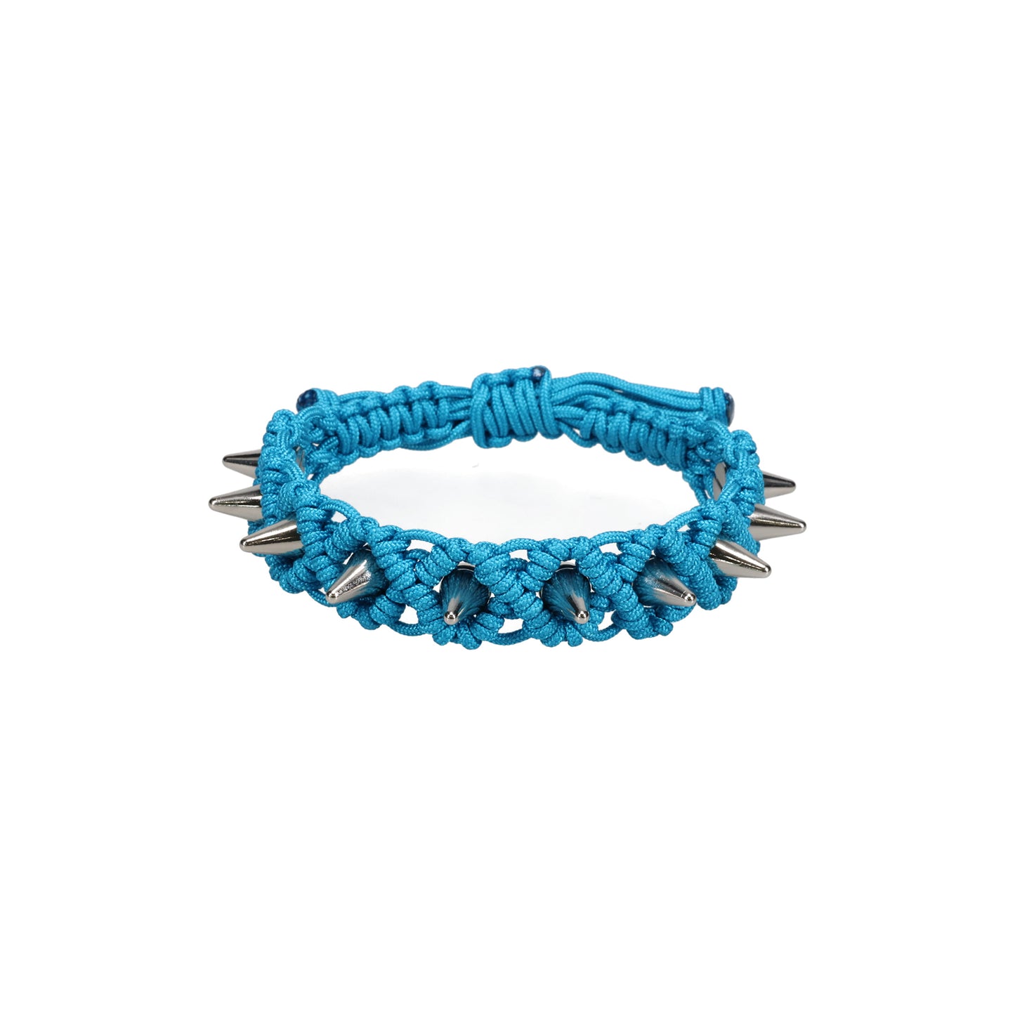 BLUE HANDMADE STUDDED NOEUD BRACELET / BLUE