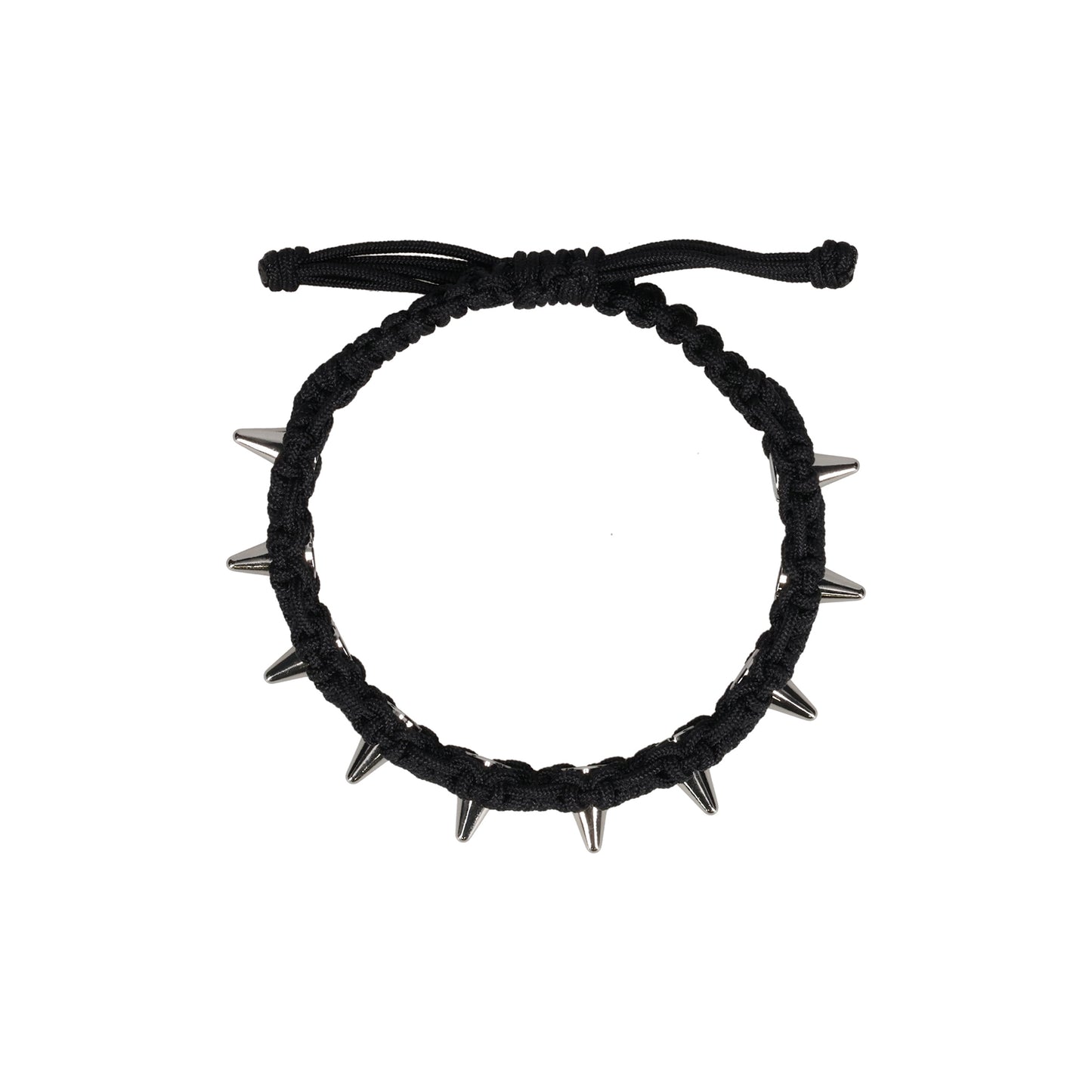 BLACK HANDMADE STUDDED NOEUD BRACELET / BLACK