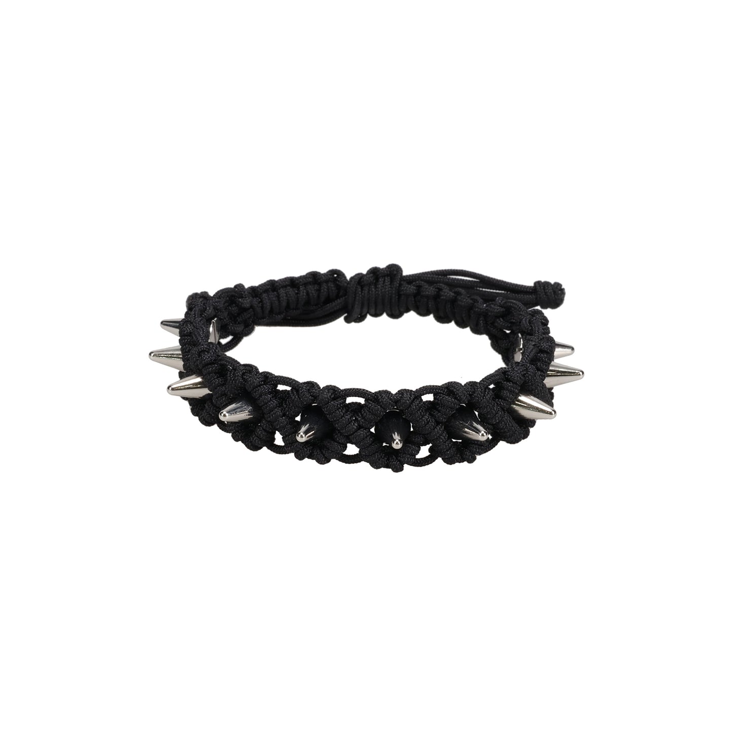 BLACK HANDMADE STUDDED NOEUD BRACELET / BLACK