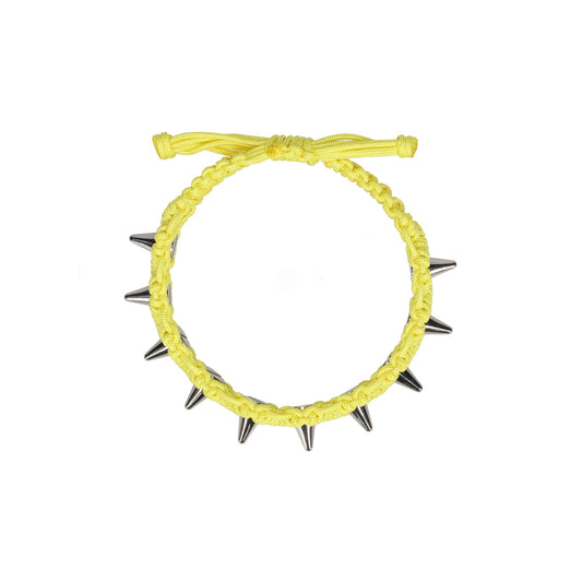 YELLOW HANDMADE STUDDED NOEUD BRACELET / YELLOW