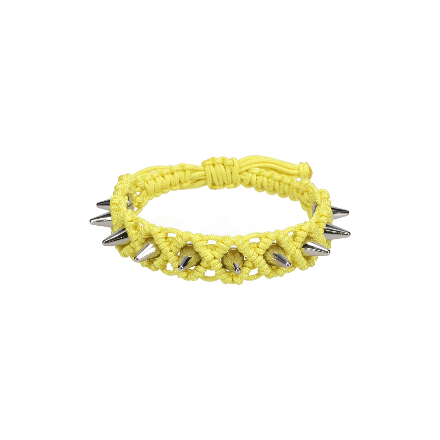 YELLOW HANDMADE STUDDED NOEUD BRACELET / YELLOW