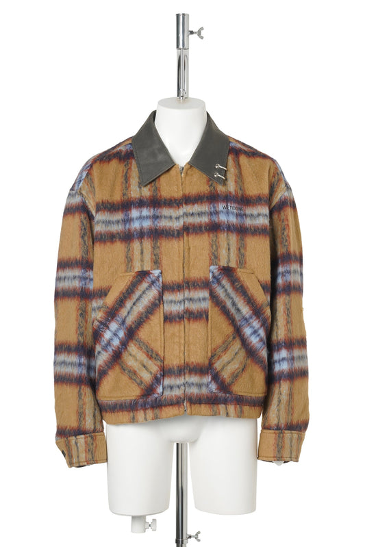 CAMEL CHECK PATTERN JACKET / CAMEL