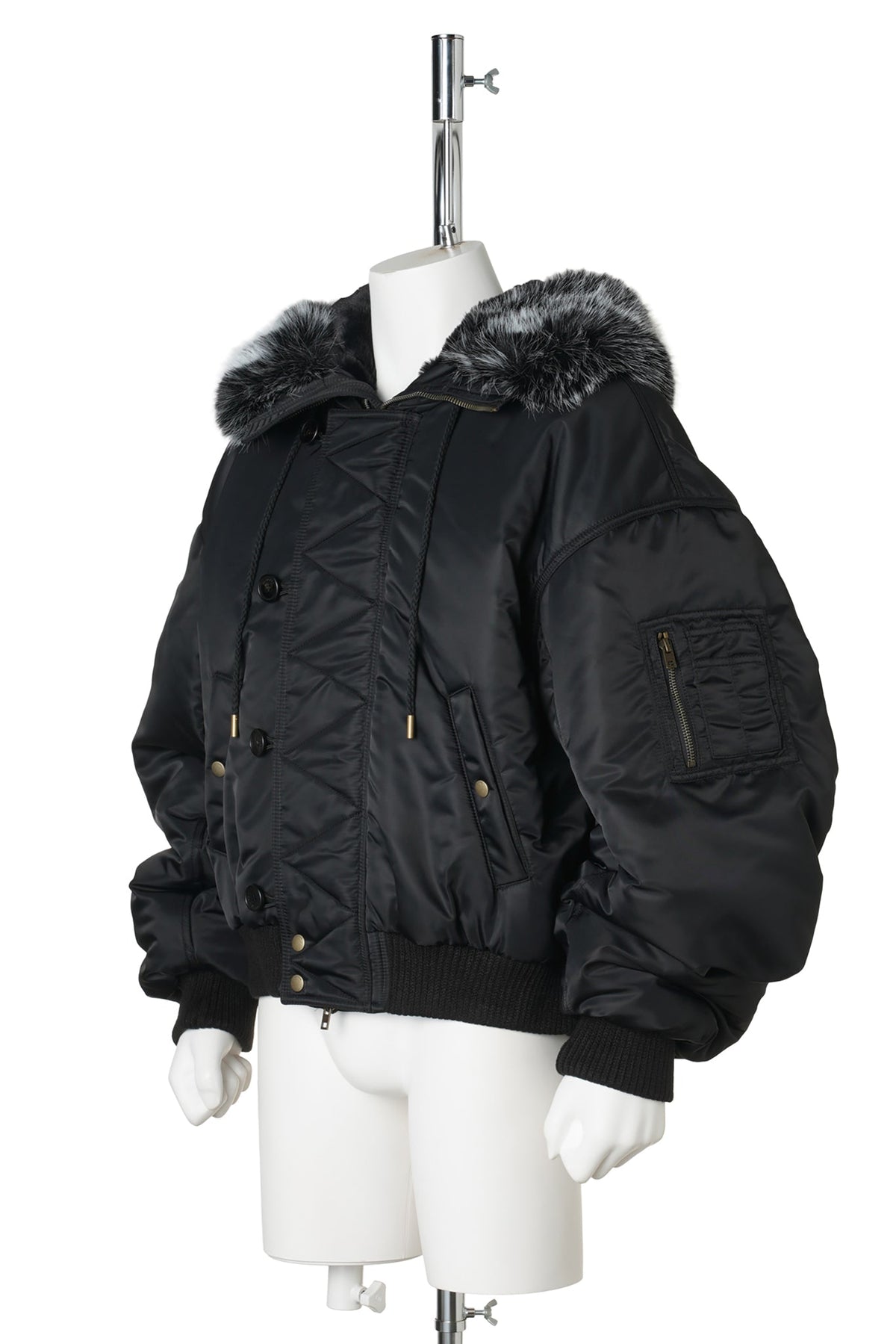 BLACK MENS PADDED MILITARY N2B JACKET / BLACK