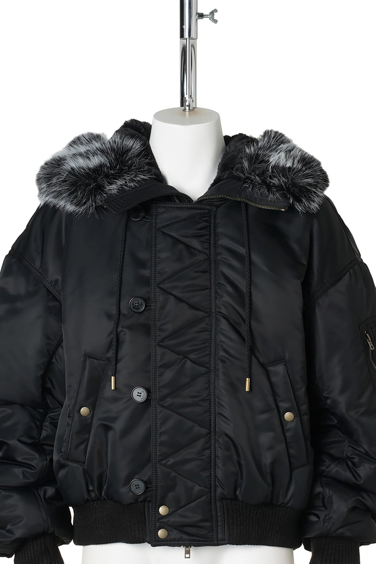 BLACK MENS PADDED MILITARY N2B JACKET / BLACK